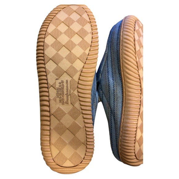 Dearfoams Cozy Comfort Blue Striped Men's Notch Clog Slipper Size M (9-10) - Picture 7 of 13